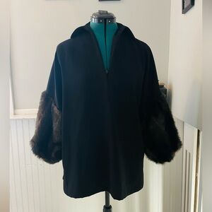 Zara fur sleeve top